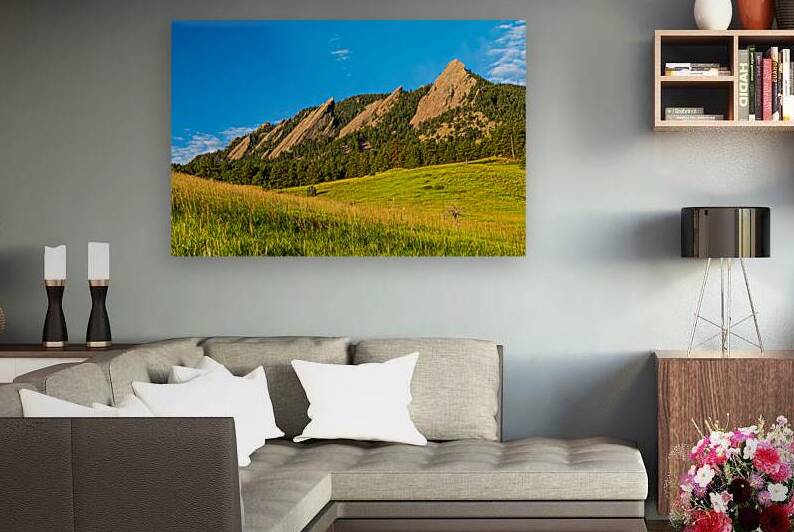 Boulder Colorado Flatirons Sunset Golden Light by Bo Insogna