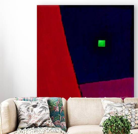 Bright cubic moon from the window by Benoit David