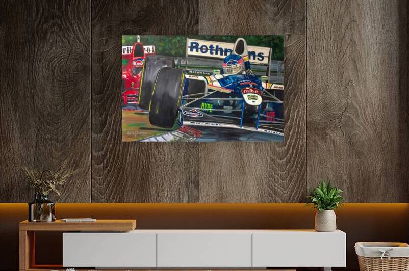 Jacques Villeneuve in his Williams by Allan de la Plante