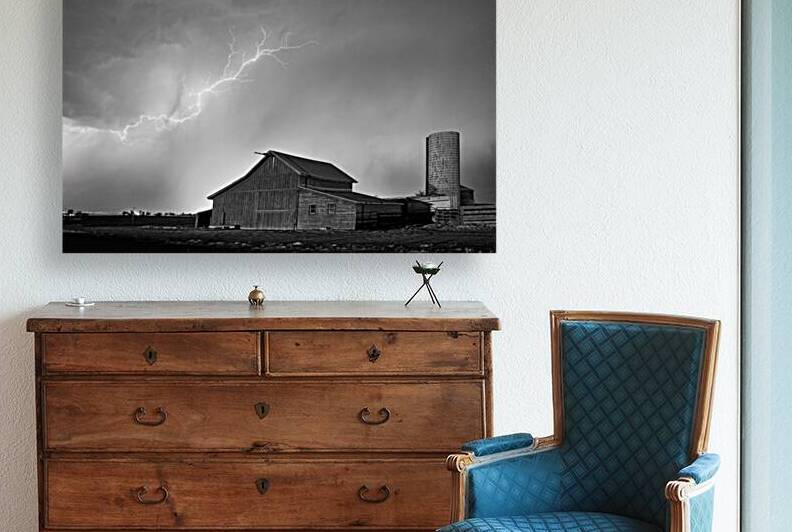 Watching The Storm From The Farm BW by Bo Insogna