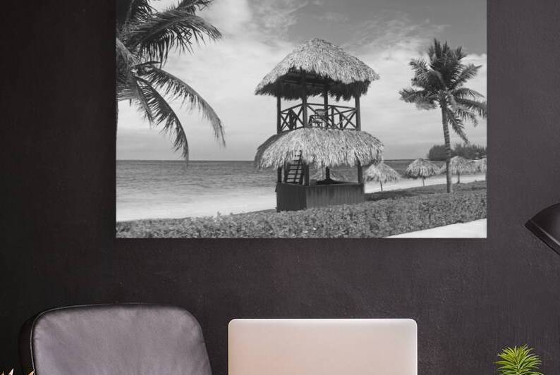 Hut by the Water in Jamaica B&W by Timeless Scenery Photography