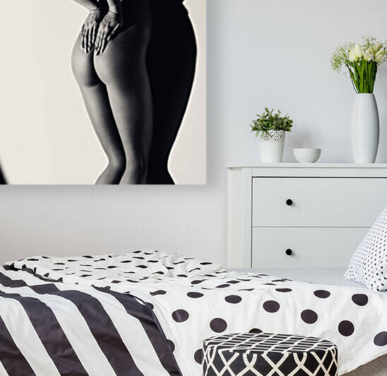 Nude Woman against wall by Johan Swanepoel