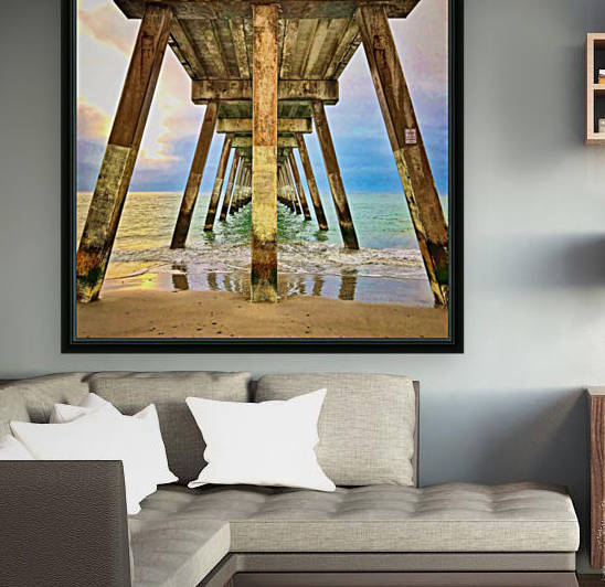 Sunrise Under the Pier Square by Ricky A Richardson 