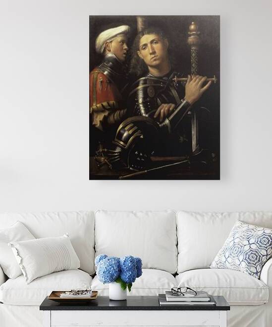 The ‘Gattamelata’. Man in armour with a squire [1501–1502] by Giorgione [1477–1510] by MyCozyFineArt