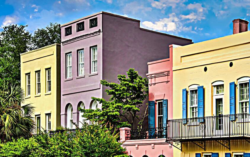 Rainbow Row Charleston SC – Historic Homes by Shelia Hunt Photography