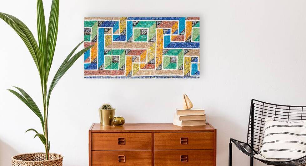 Marble mosaic decoration. Detail and colors in this photography by Paolo Modena