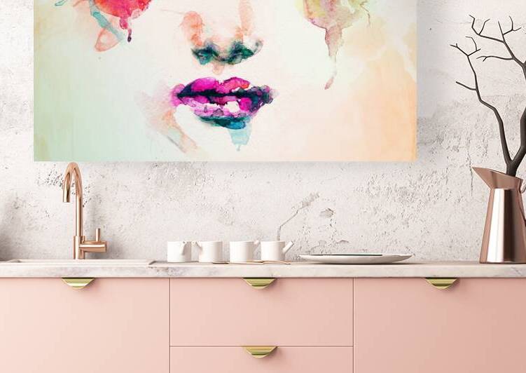 Vibrant Watercolor Face - Colorful Abstract Portrait by el halaoui ali