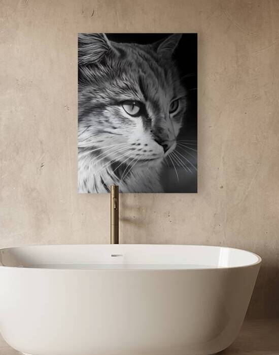 Monochrome Cat  by Utaamodern