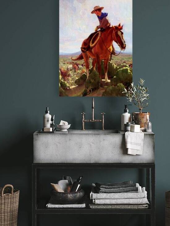 Horse Wrangler Cowboy Art by Herbert Buck Dunton by Fabricci