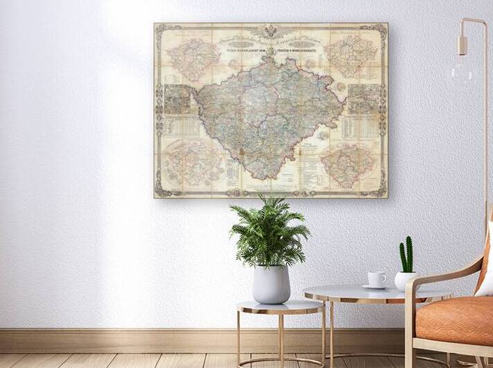 1850 Map of the Kingdom of Bohemia – Historical Central European Map Depicting Regions Cities and Rivers of Modern-Day Czech Republic Illustrating the Administrative Divisions of the Austrian Empire Era by History In Your Home