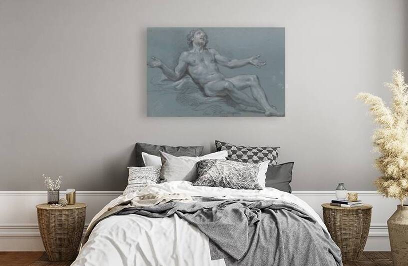 Seated Male Nude [1704] by Louis de Boullogne the Younger [1654–1733] by MyCozyFineArt