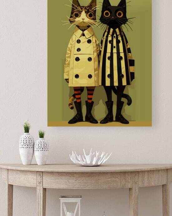 Fashion Felines Quirky Cat Art in Coats and Boots by Ramy Salah Hefny