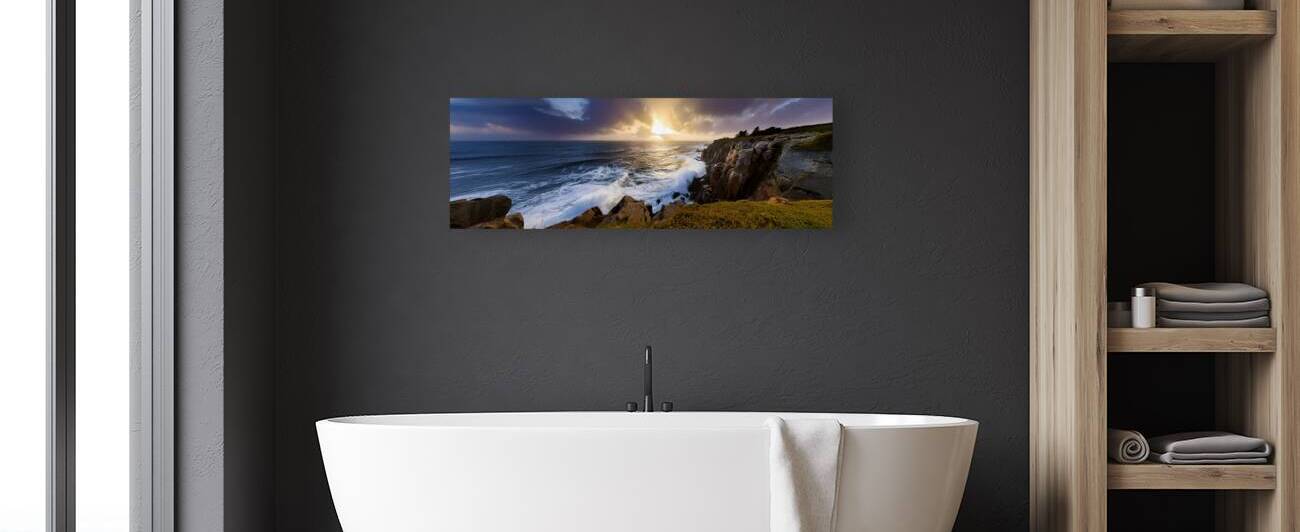 Stormy Maine Coast Panorama 5  by Frank Wilson