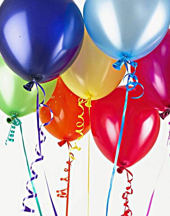 Multi coloured ballons by Assaf Frank