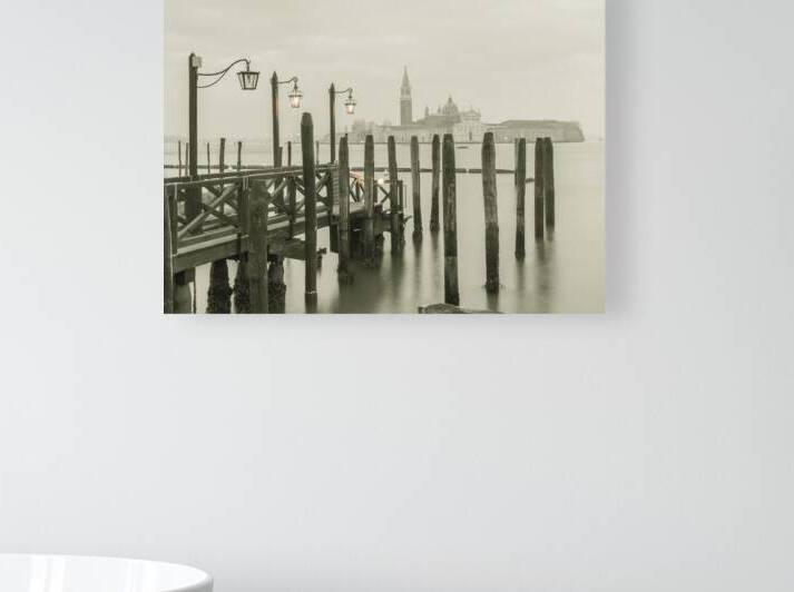 Jetty over Venetian lagoon Venice Italy by Assaf Frank