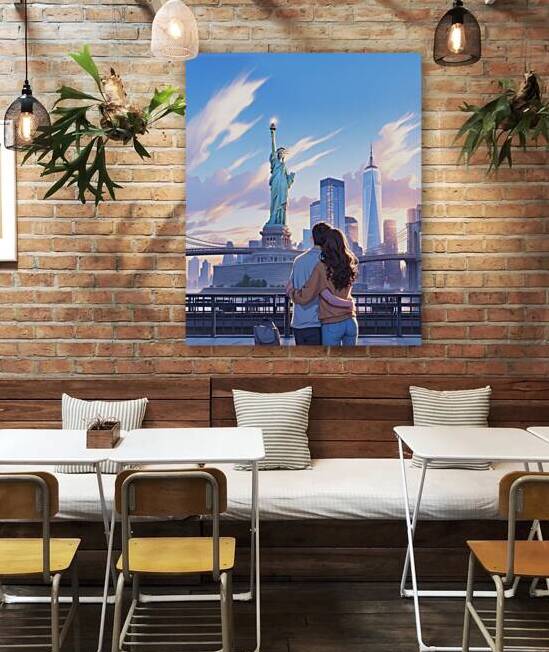 Couple in New York illustration by Dmitry Linkov