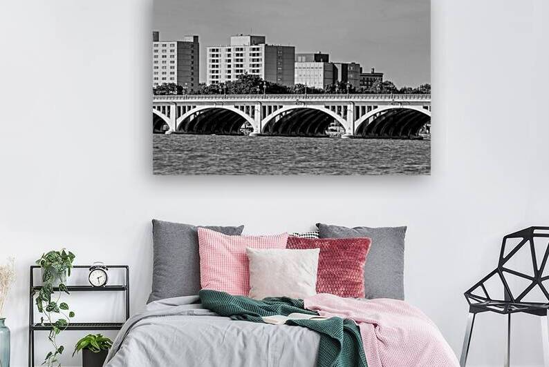 MacArthur Bridge Detroit Michigan Graycale by Jennifer White