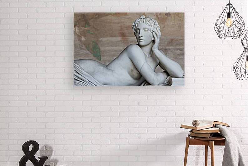 Pisa Italy   sad statue in cemetery. Vintage white marble sculp by Paolo Modena