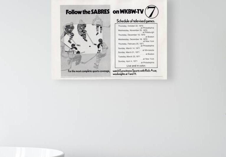 1971 Buffalo Sabres WKBW TV 7 Ad by Row One Brand