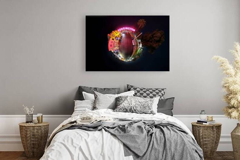 Kensington San Diego Sign Little Planet Night by Ryan Cameron