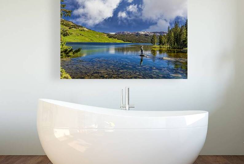 Fly fishing on Beartooth Lake by Gestalt Imagery