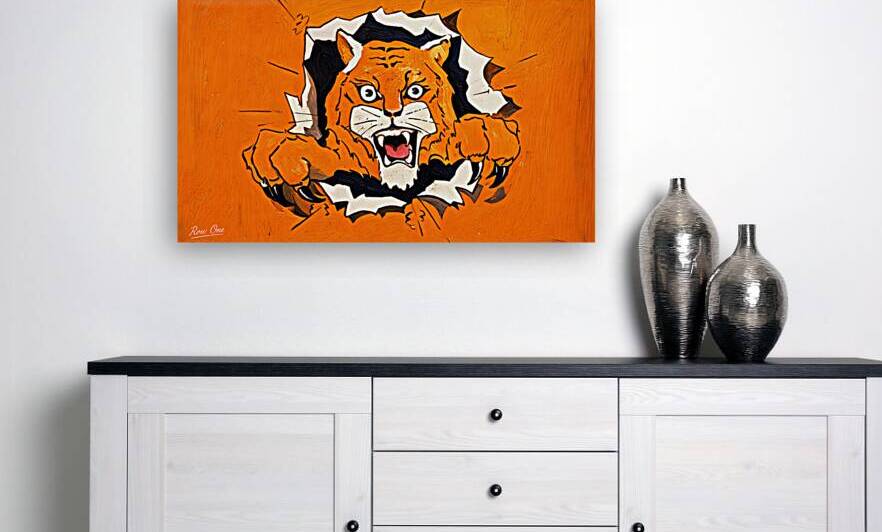 1950s Auburn Tiger Remix Art by Row One Brand