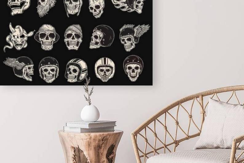 Skull Rider Helmet Head by Point Art