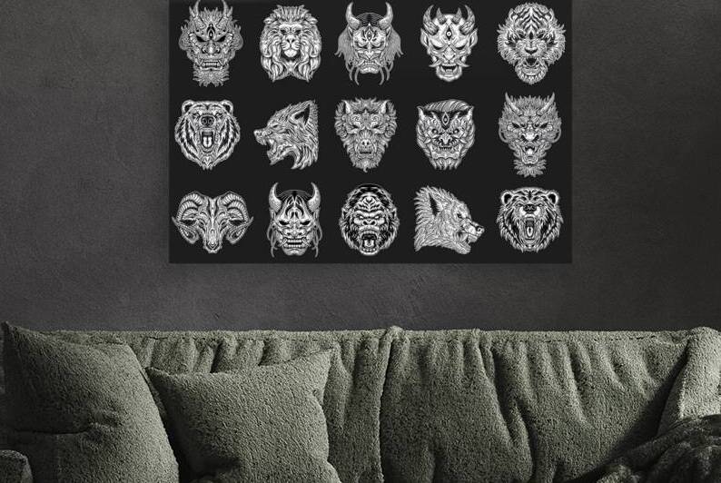 Skull Animal Beast by Point Art