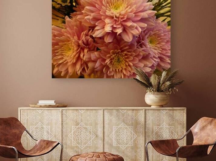 Impressionistic Pink Chrysanthemums  by Catriona Roberts Nature Photography and Designs