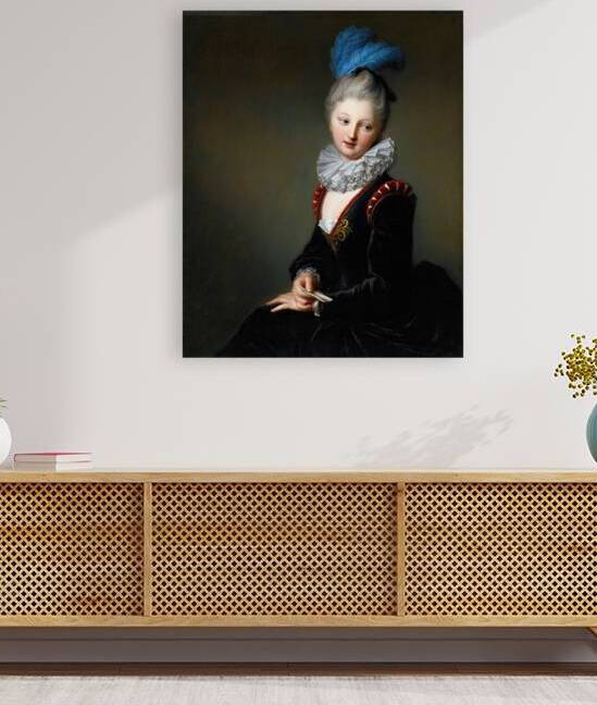 Portrait Of A Young Lady With A Letter. Thought To Be Mademoiselle Christine–Antoinette–Charlotte Desmares by Jean–Baptiste Santerre [1658–1717] by MyCozyFineArt