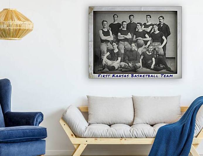 1898 Kansas Jayhawks Basketball Team Photo by Row One Brand