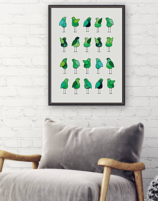 Gossip Birds Green by Lisa Frances Judd