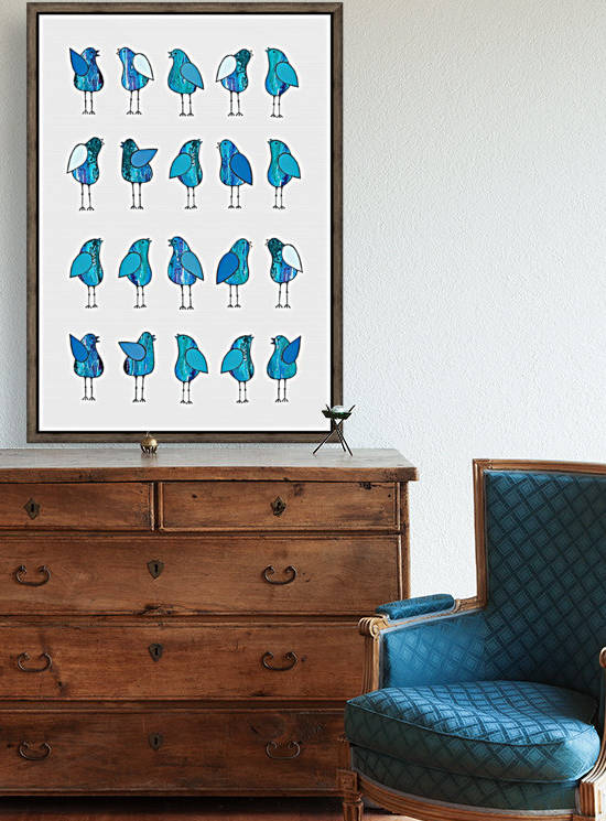 Gossip Birds Blue by Lisa Frances Judd