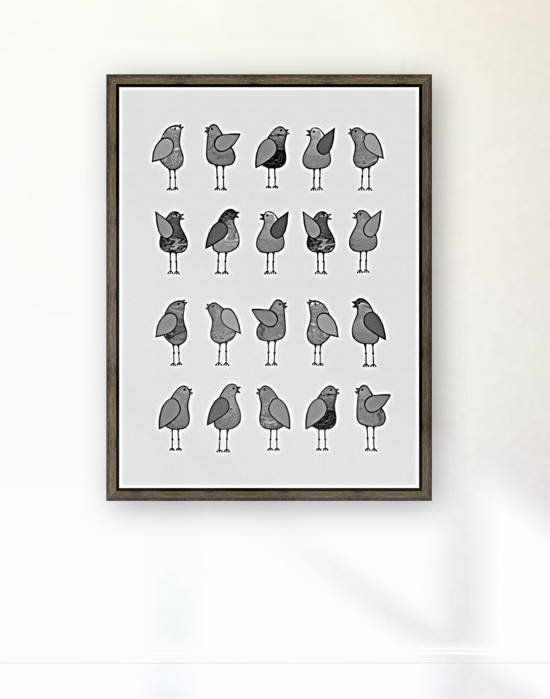 Gossip Birds Monochromatic by Lisa Frances Judd