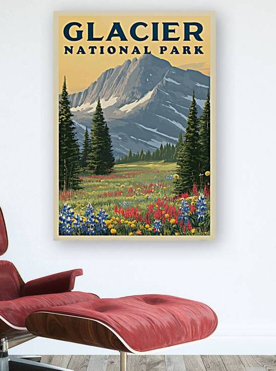 Glacier  National Park and Preserve vintage travel poster  1 by Artgoos
