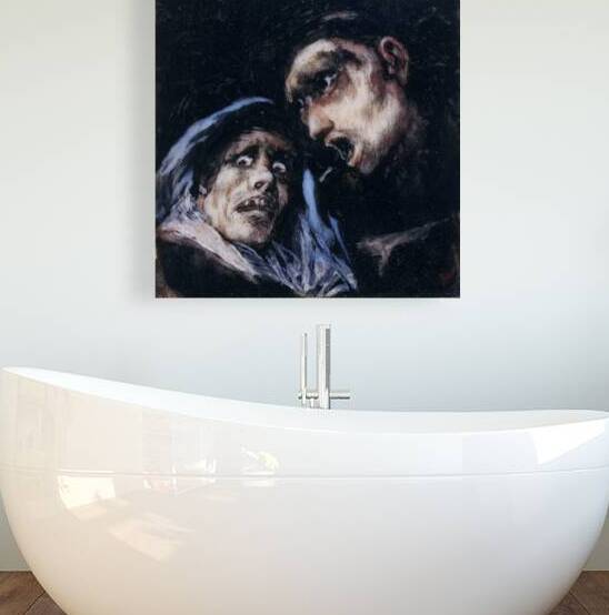 Francisco Goya – Monk Talking to an Old Woman c. 1825 | Darkly Humorous & Mysterious Scene by Wirla