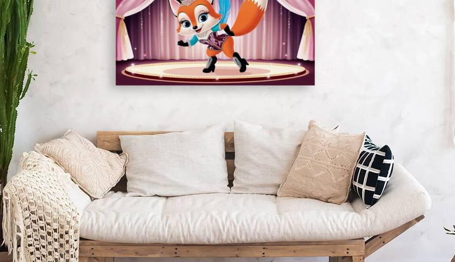  charming cartoon fox in a shimmering burlesque by Webfinai