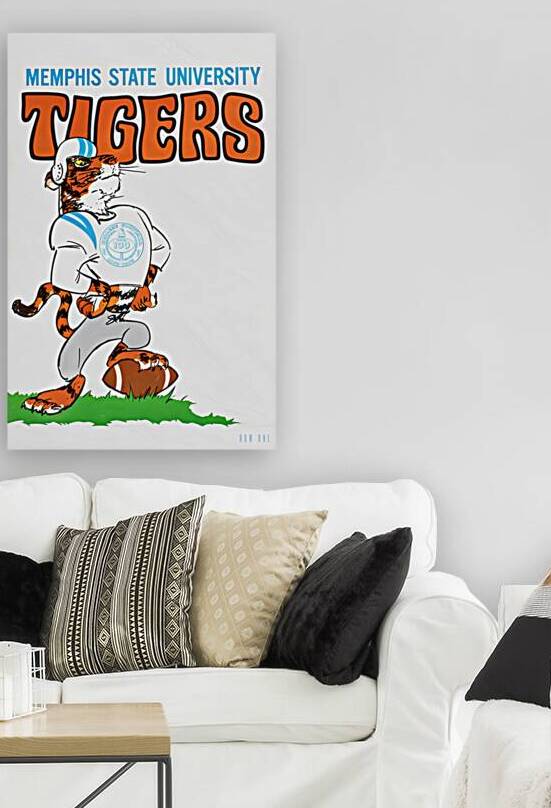1969 Memphis State Tigers Football Art by Row One Brand