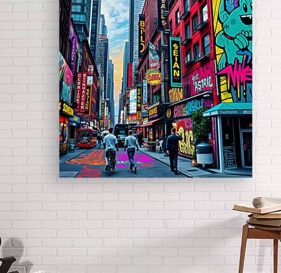 Urban Protest March: Crowd Carrying Colorful Signs Down City Streets by MEGA