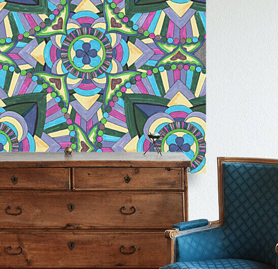 Hand Painted Watercolor Mandala Meditation Pattern  by Irina Sztukowski