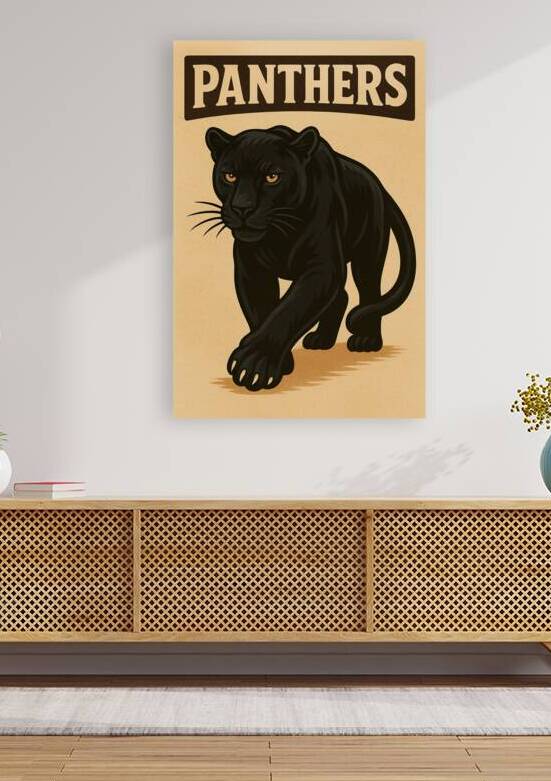 Panthers are majestic and powerful big cats known for their sleek black fur and stealthy movements. by Art   Accent Gallery