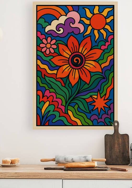 Psychedelic Bloom Abstract Maximalist Wall Art by Urban Panels