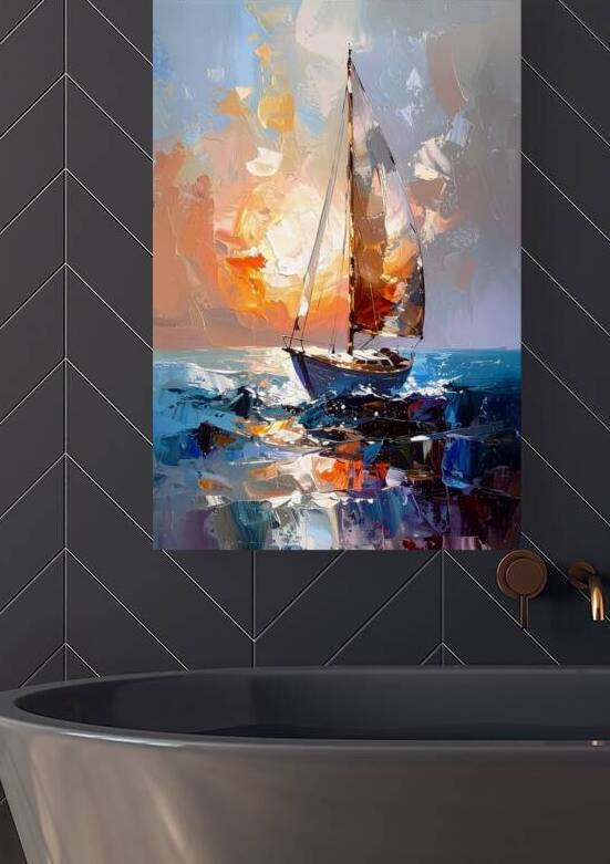 Sailboat Painting 9 by Bob Tamburello