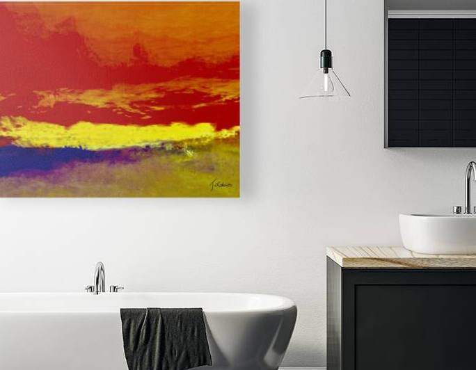 Paysage ciel rouge  by Jolabis 