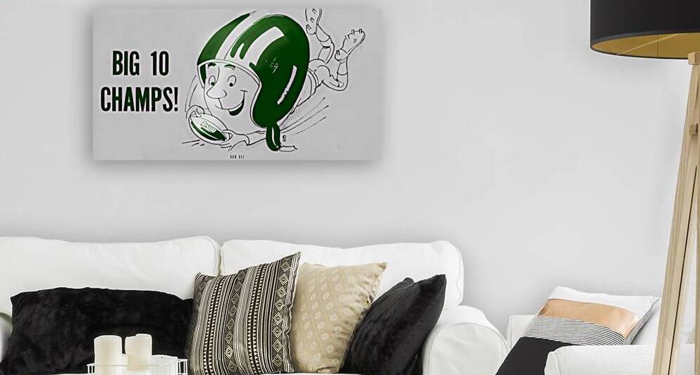 1966 Michigan State Spartans Football Art by Row One Brand