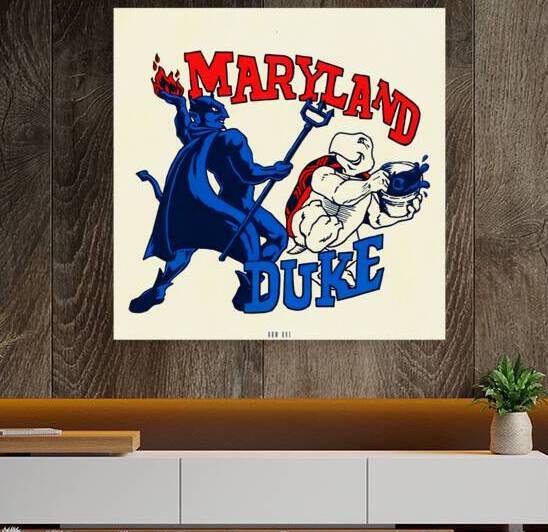 1970s Duke vs. Maryland Cartoon Art by Row One Brand