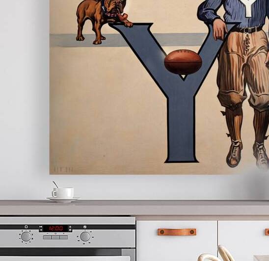 Early 1900s Yale Bulldogs Football Player Art by Row One Brand