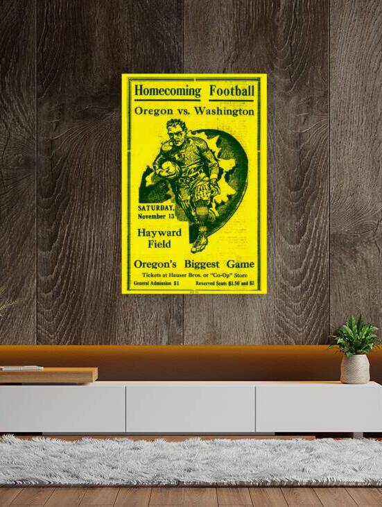 1920 Oregon Ducks Football Homecoming Art by Row One Brand