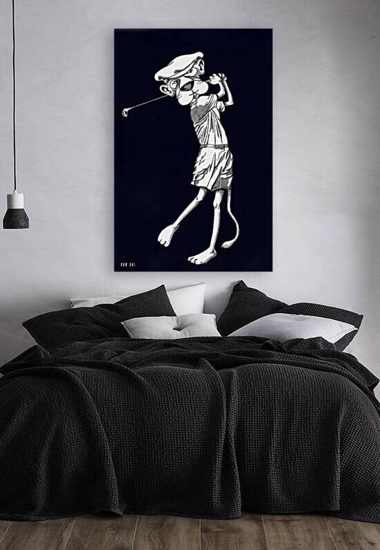 1980s Nittany Lion Golfer Cartoon Art by Row One Brand