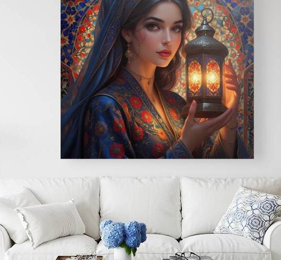 Grace of the Lantern: A Persian-Inspired Digital Portrait by qasim